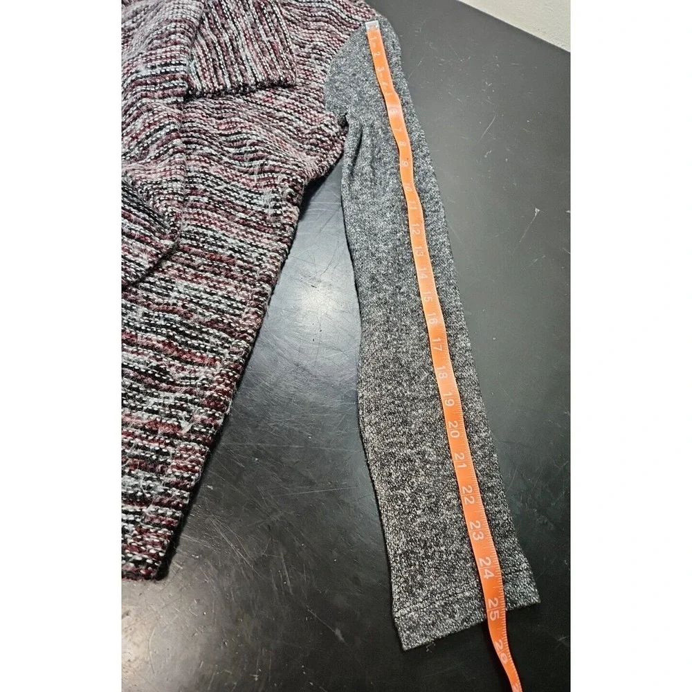 Lucky Brand Cardigan Size W/Sm Sweater Gray Red Open Front Cardigan Western *EUC - Picture 15 of 16